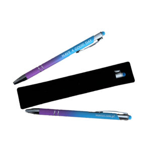 Długopisy z dwustronnym grawerem, w etui velvet.