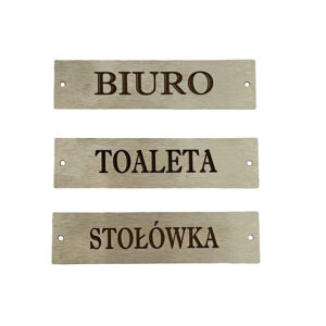 Blaszki ze stali nierdzewnej, na drzwi.